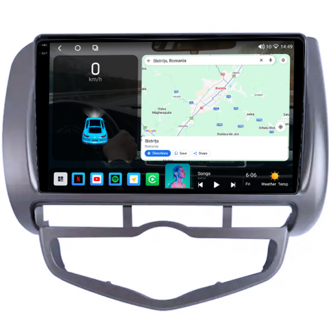 Navigatie dedicata Honda Jazz/City 2006, 4GB RAM 64GB ROM, Octacore, Android 14, Display QLED 1K 9", Carplay&Android Auto, SIM 4G, Ventilator Activ [1]