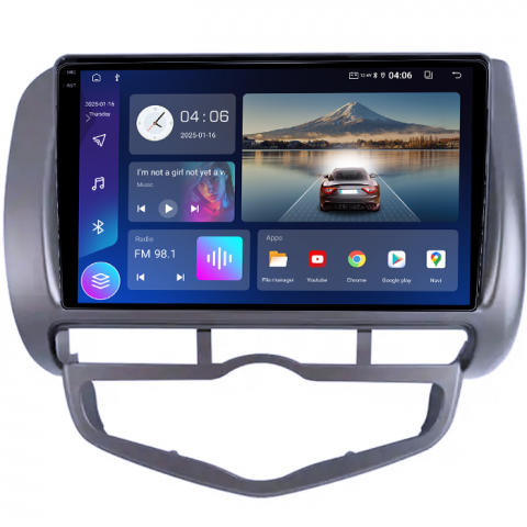 Navigatie dedicata Honda Jazz/City 2006, 4GB RAM 64GB ROM, Quadcore, Android 14, Display QLED 1K 9", DSP, Carplay&Android Auto, Suport camere AHD [1]