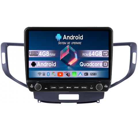 Spirior - Navigatie dedicata Honda Spirior Tesla cu butoane rotative model 2024, 4GB RAM 64GB ROM, Procesor Quadcore, Android 14, Display QLED 10", DSP, Carplay&Android Auto