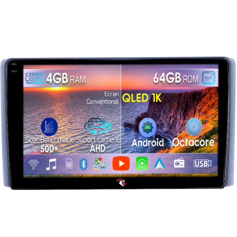 Iveco - Navigatie dedicata Iveco Daily 2007-2014/2018, 4GB RAM 64GB ROM, Octacore, Android 14, Display QLED 9", DSP, Carplay&Android Auto, SIM 4G, Ventilator Activ