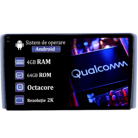 Iveco - Navigatie dedicata Iveco Daily 2007-2014/2018, 4GB RAM 64GB ROM, Procesor Qualcomm Octacore, Android 14, Rezolutie 2K, Display QLED 9", DSP, Carplay&Android Auto, SIM