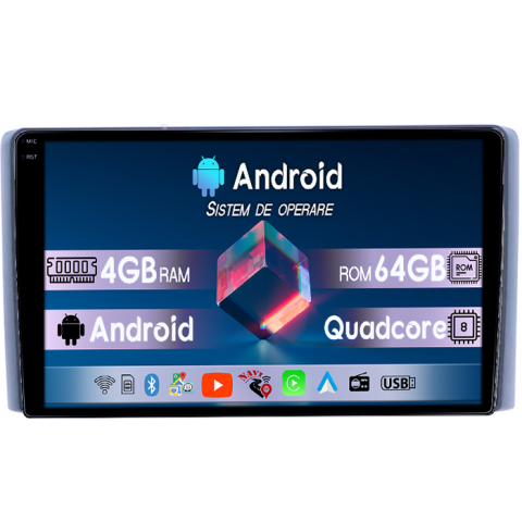 Iveco - Navigatie dedicata Iveco Daily 2007-2014/2018, 4GB RAM 64GB ROM, Quadcore, Android 14, Display QLED  9", DSP, Carplay&Android Auto, Suport camere AHD
