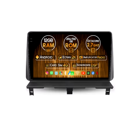 Navigatii Dedicate - Navigatie dedicata Peugeot Partner 2006-2010, 12GB RAM 256GB ROM, Android 14, Rezolutie 2K, Display QLED, 9", DSP, Carplay, Android Auto, Internet, Youtube, Waze, Wi Fi, USB