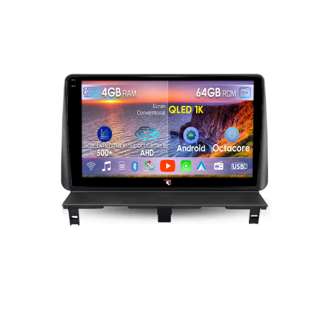 Navigatii Dedicate - Navigatie dedicata Peugeot Partner 2006-2010, 4GB RAM 64GB ROM, Octacore, Android 14, Display QLED  9", Carplay&Android Auto, SIM 4G, Ventilator Activ