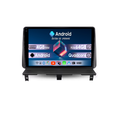 Navigatii Dedicate - Navigatie dedicata Peugeot Partner 2006-2010, 4GB RAM 64GB ROM, Quadcore, Android 14, Display QLED  9", DSP, Carplay&Android Auto, Suport camere AHD