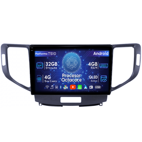 Spirior - Navigatie dedicata Honda Spirior, 4GB RAM 32GB ROM, Octacore, Android 14, Display QLED 1K 9", DSP, Carplay&Android Auto, SIM 4G, Bluetooth, Ventilator Activ