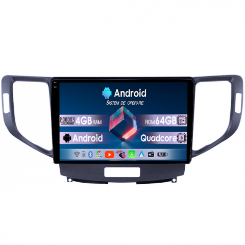 Spirior - Navigatie dedicata Honda Spirior, 4GB RAM 64GB ROM, Quadcore, Android 14, Display QLED 1K 9", DSP, Carplay&Android Auto, Suport camere AHD