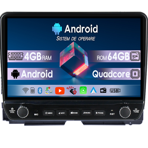 Navigatii Dedicate - Navigatie dedicata Honda Vezel Tesla cu butoane rotative model 2024, 4GB RAM 64GB ROM, Procesor Quadcore, Android 14, Display QLED 10", DSP, Carplay&Android Auto