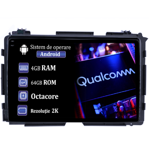 Vezel - Navigatie dedicata Honda Vezel 2014/HR-V/XR-V, 4GB RAM 64GB ROM, Procesor Qualcomm Octacore, Android 14, Rezolutie 2K, Display QLED 9", DSP, Carplay&Android Auto, SIM 4G