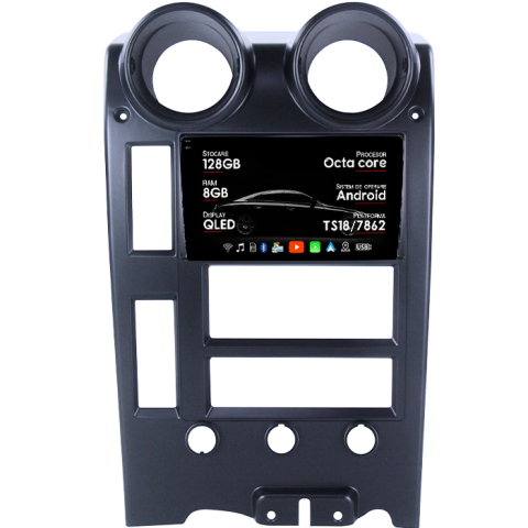 H2 2002-2007 LHD - Navigatie dedicata Hummer H2 2002-2007, 8GB RAM 128GB ROM, Octacore, Platforma TS18, Android 13, Display QLED 9”, Suporta camera 360º, DSP, Carplay&Android Auto, SIM 4G, Ventilator Activ