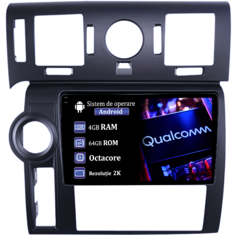 H2 2007-2009 - Navigatie dedicata Hummer H2 2007-2009, 4GB RAM 64GB ROM, Procesor Qualcomm Octacore, Android 14, Rezolutie 2K, Display QLED 9", DSP, Carplay&Android Auto, SIM 4G