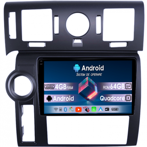 Hummer - Navigatie dedicata Hummer H2 2007-2009, 4GB RAM 64GB ROM, Quadcore, Android 14, Display QLED 1K 9", DSP, Carplay&Android Auto, Suport camere AHD