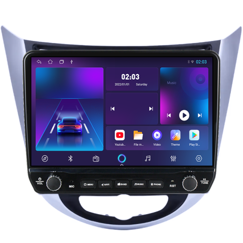 Navigatie dedicata Hyundai Accent 2010-2016 Tesla cu butoane rotative model 2024, 4GB RAM 64GB ROM, Procesor Quadcore, Android 14, Display QLED 10", DSP, Carplay&Android Auto [3]