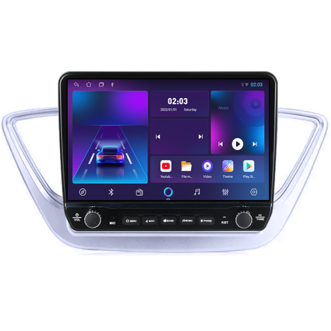 Navigatie dedicata Hyundai Accent 2017-2018 Tesla cu butoane rotative model 2024, 4GB RAM 64GB ROM, Procesor Quadcore, Android 14, Display QLED 10", DSP, Carplay&Android Auto [3]