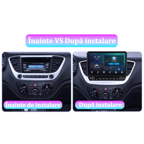 Navigatie dedicata Hyundai Accent 2017-2018 Tesla cu butoane rotative model 2024, 4GB RAM 64GB ROM, Procesor Quadcore, Android 14, Display QLED 10", DSP, Carplay&Android Auto [5]