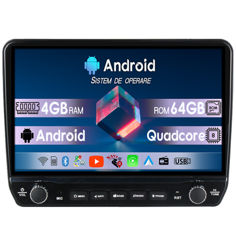 AZERA 2006-2010 - Navigatie dedicata Hyundai AZERA 2006-2010 Tesla cu butoane rotative model 2024, 4GB RAM 64GB ROM, Procesor Quadcore, Android 14, Display QLED 10", DSP, Carplay&Android Auto
