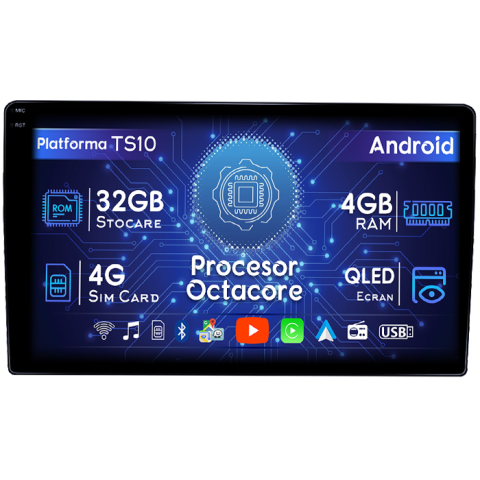 Hyundai - Navigatie dedicata Hyundai Azera 2006-2010, 4GB RAM 32GB ROM, Octacore, Android 14, Display QLED 1K 9", DSP, Carplay&Android Auto, SIM 4G, Bluetooth, Ventilator Activ