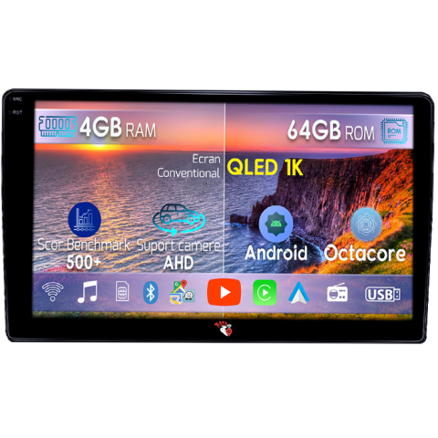 AZERA 2006-2010 - Navigatie dedicata Hyundai Azera 2006-2010, 4GB RAM 64GB ROM, Octacore, Android 14, Display QLED 9", DSP, Carplay&Android Auto, SIM 4G, Ventilator Activ