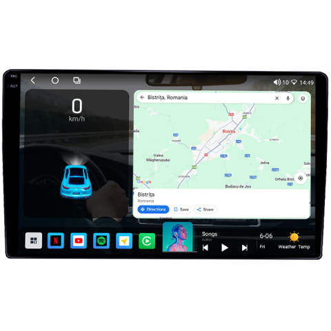 Navigatie dedicata Hyundai AZERA 2006-2010, 4GB RAM 64GB ROM, Procesor Qualcomm Octacore, Android 14, Rezolutie 2K, Display QLED 9", DSP, Carplay&Android Auto, SIM 4G [1]