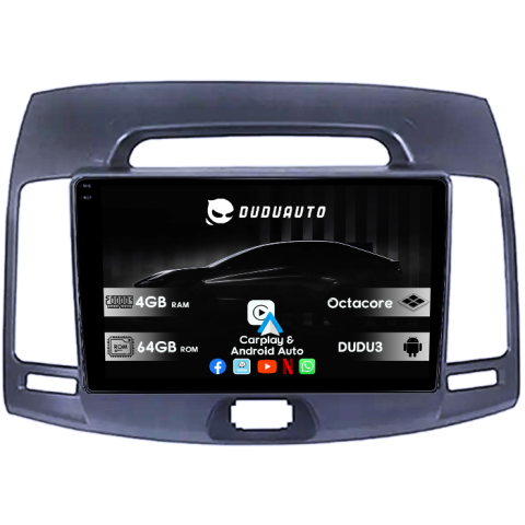 Elantra 2006-2011 - Navigatie dedicata Hyundai Elantra 2006-2011, DUDU3, 4GB RAM 64GB ROM, Octacore, Platforma 8581, Android, Display QLED 9", DSP, Carplay&AndroidAuto - Copie