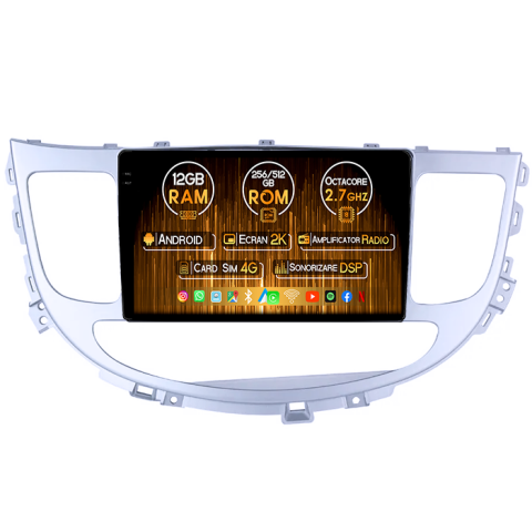 Rohens Genesis 2008-2013 - Navigatie dedicata Hyundai Rohens Genesis 2008-2013, 12GB RAM 256GB ROM, Android 14, Rezolutie 2K, Display QLED, 9", DSP, Carplay, Android Auto, Internet, Youtube, Waze, Wi Fi, USB