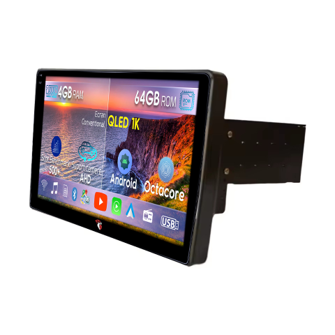 Navigatii Dedicate - Navigatie Universala 1DIN, 4GB RAM 64GB ROM, Octacore, Android 14, Display QLED  9", Carplay&Android Auto, SIM 4G, Ventilator Activ
