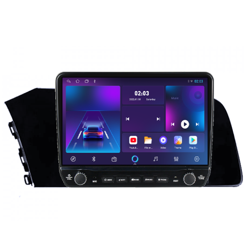 Navigatie dedicata Hyundai Elantra 2021 Tesla cu butoane rotative model 2024, 4GB RAM 64GB ROM, Procesor Quadcore, Android 14, Display QLED 10", DSP, Carplay&Android Auto [3]