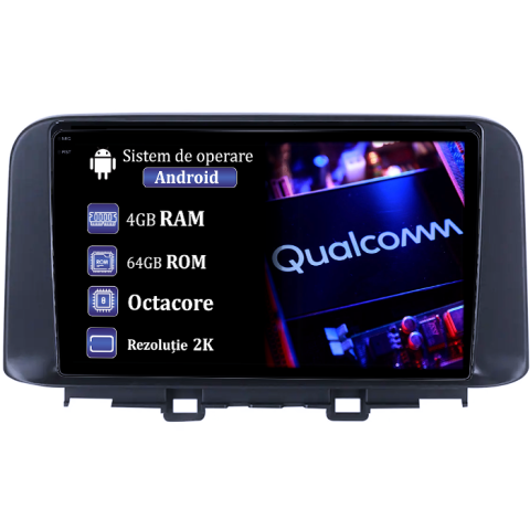 Encino 2018-2020 - Navigatie dedicata Hyundai Encino 2018-2020, 4GB RAM 64GB ROM, Procesor Qualcomm Octacore, Android 14, Rezolutie 2K, Display QLED 9", DSP, Carplay&Android Auto, SIM 4G