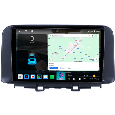 Navigatie dedicata Hyundai Encino 2018-2020, 4GB RAM 64GB ROM, Procesor Qualcomm Octacore, Android 14, Rezolutie 2K, Display QLED 9", DSP, Carplay&Android Auto, SIM 4G [1]