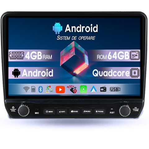 Navigatii Dedicate - Navigatie dedicata Hyundai Getz 2004-2006 Tesla cu butoane rotative model 2024, 4GB RAM 64GB ROM, Procesor Quadcore, Android 14, Display QLED 10", DSP, Carplay&Android Auto