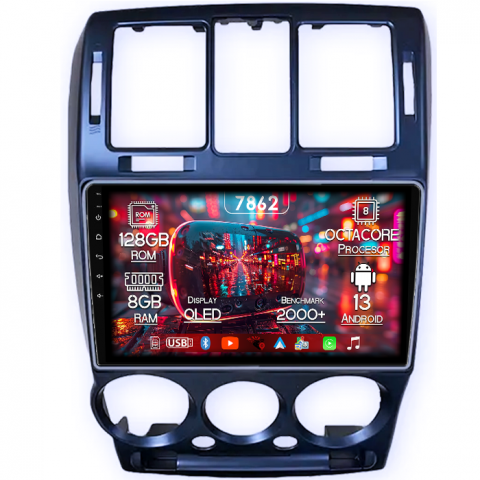 Hyundai - Navigatie dedicata HYUNDAI GETZ 2002-2011, 8GB RAM 128GB ROM, Octacore, Platforma 7862,Android 13, Display QLED 9”, Suporta camera 360º, DSP, Carplay&Android Auto, SIM 4G, Ventilator Activ