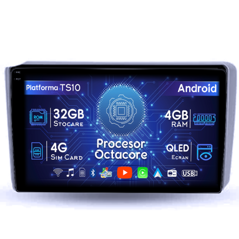 Getz 2004-2006 - Navigatie dedicata Hyundai Getz 2004-2006, 4GB RAM 32GB ROM, Octacore, Android 14, Display QLED 1K 9", DSP, Carplay&Android Auto, SIM 4G, Bluetooth, Ventilator Activ
