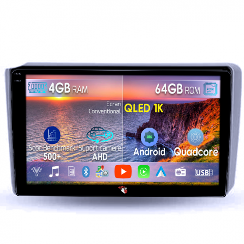 Getz 2004-2006 - Navigatie dedicata Hyundai Getz 2004-2006, 4GB RAM 64GB ROM, Octacore, Android 14, Display QLED 1K 9", Carplay&Android Auto, SIM 4G, Ventilator Activ