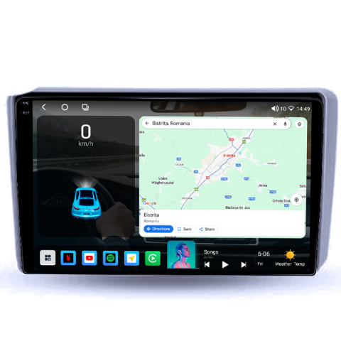 Navigatie dedicata Hyundai Getz 2004-2006, 4GB RAM 64GB ROM, Procesor Qualcomm Octacore, Android 14, Rezolutie 2K, Display QLED 9", DSP, Carplay&Android Auto, SIM 4G [1]