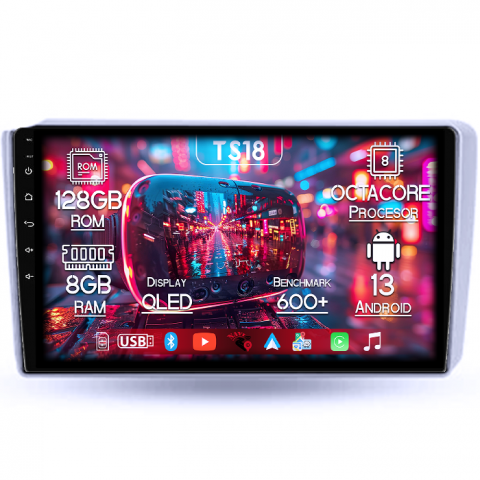 Getz 2004-2006 - Navigatie dedicata Hyundai Getz 2004-2006, 8GB RAM 128GB ROM, Octacore, Platforma TS18, Android 13, Display QLED 9”, Suporta camera 360º, DSP, Carplay&Android Auto, SIM 4G, Ventilator Activ