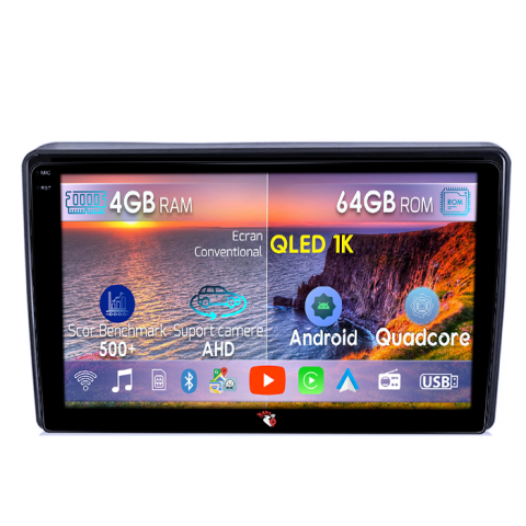 H1 2007-2015 - Navigatie dedicata Hyundai H1 2007-2015, 4GB RAM 64GB ROM, Octacore, Android 14, Display QLED 9", DSP, Carplay&Android Auto, SIM 4G, Ventilator Activ