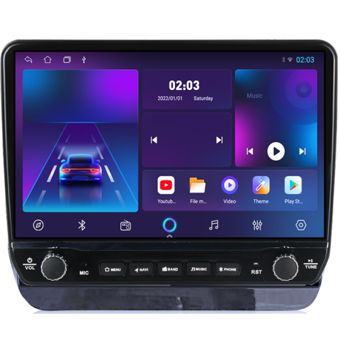 Navigatie dedicata Hyundai H1 2019 Tesla cu butoane rotative model 2024, 4GB RAM 64GB ROM, Procesor Quadcore, Android 14, Display QLED 10", DSP, Carplay&Android Auto [5]