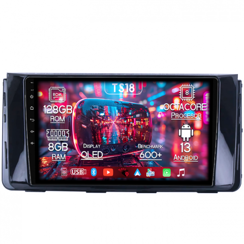 Hyundai - Navigatie dedicata Hyundai H350, 8GB RAM 128GB ROM, Octacore, Platforma TS18, Android 13, Display QLED 9”, Suporta camera 360º, DSP, Carplay&Android Auto, SIM 4G, Ventilator Activ