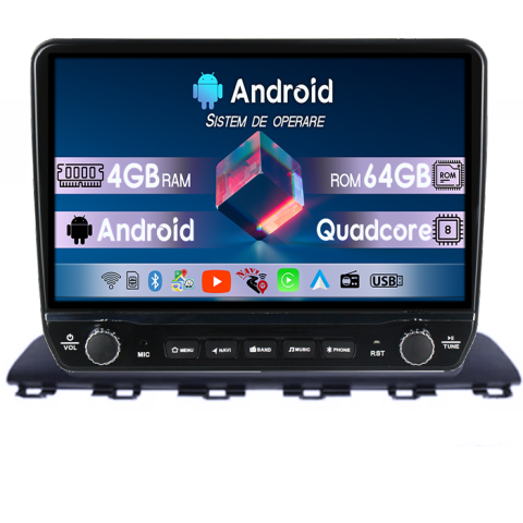 HB20 2021 - Navigatie dedicata Hyundai HB20 2021 Tesla cu butoane rotative model 2024, 4GB RAM 64GB ROM, Procesor Quadcore, Android 14, Display QLED 10", DSP, Carplay&Android Auto