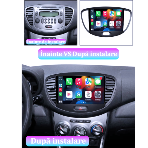 Navigatie dedicata Hyundai i10 2007-2013, 4GB RAM 64GB ROM, Procesor Qualcomm Octacore, Android 14, Rezolutie 2K, Display QLED 9", DSP, Carplay&Android Auto, SIM 4G [6]