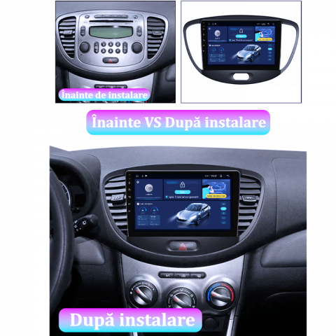 Navigatie dedicata Hyundai i10 2007-2013, 4GB RAM 64GB ROM, Quad Core, Display 9" QLED 1K, Carplay, Android 14, Bluetooth, Magazin Play, Suport Camere AHD [4]