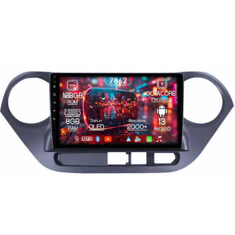I10 2014-2017 - Navigatie dedicata Hyundai i10 2014-2017, 8GB RAM 128GB ROM, Octacore, Platforma 7862,Android 13, Display QLED 10”, Suporta camera 360º, DSP, Carplay&Android Auto, SIM 4G, Ventilator Activ