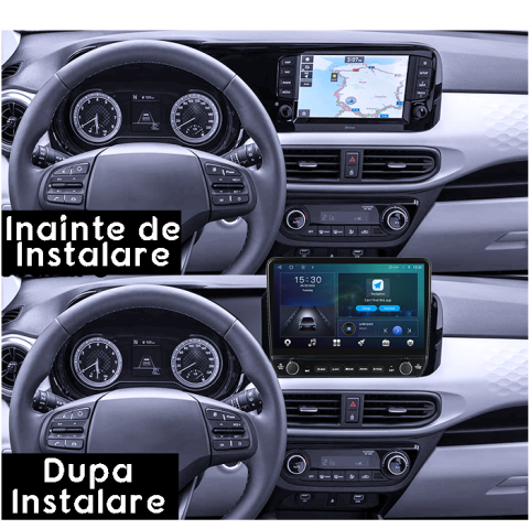 Navigatie dedicata Hyundai i10 2019 Tesla cu butoane rotative model 2024, 4GB RAM 64GB ROM, Procesor Quadcore, Android 14, Display QLED 10", DSP, Carplay&Android Auto [3]