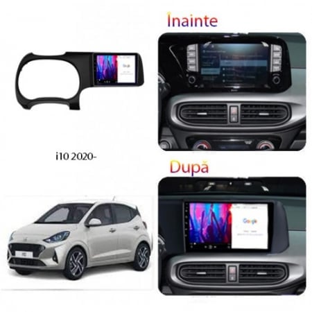 Navigatie dedicata Hyundai i10 2019+, 4GB RAM 64GB ROM, Procesor Qualcomm Octacore, Android 14, Rezolutie 2K, Display QLED 9", DSP, Carplay&Android Auto, SIM 4G [5]