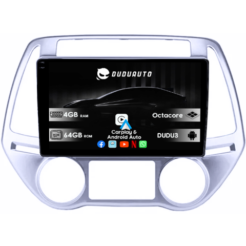 Navigatii Dedicate - Navigatie dedicata Hyundai I20 2012-2014, DUDU3, 4GB RAM 64GB ROM, Octacore, Platforma 8581, Android, Display QLED 9", DSP, Carplay&AndroidAuto