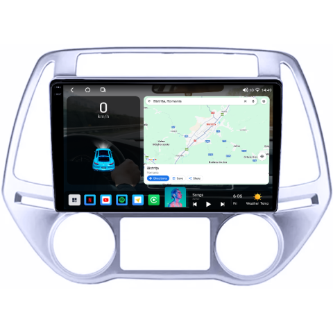 Navigatie dedicata Hyundai I20 2012-2014, 4GB RAM 64GB ROM, Procesor Qualcomm Octacore, Android 14, Rezolutie 2K, Display QLED 10", DSP, Carplay&Android Auto, SIM 4G [1]