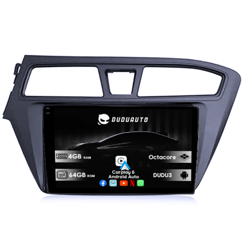 Navigatii Dedicate - Navigatie dedicata Hyundai I20 2015-2017, DUDU3, 4GB RAM 64GB ROM, Octacore, Platforma 8581, Android, Display QLED 9", DSP, Carplay&AndroidAuto