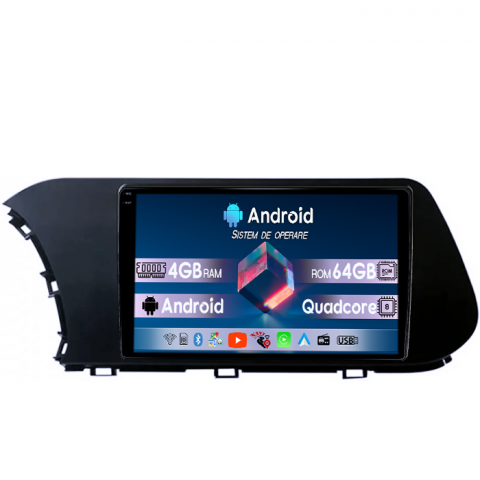 i20 2021 - Navigatie dedicata Hyundai i20 2021, 4GB RAM 64GB ROM, Quadcore, Android 14, Display QLED 1K, 9", DSP, Carplay&Android Auto, Suport camere AHD