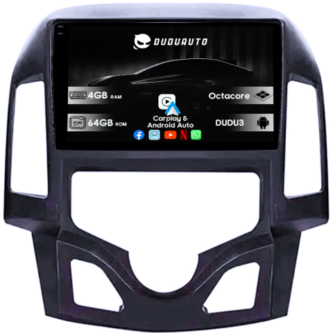 Navigatii Dedicate - Navigatie dedicata Hyundai i30 2007-2012, DUDU3, 4GB RAM 64GB ROM, Octacore, Platforma 8581, Android, Display QLED 9", DSP, Carplay&AndroidAuto