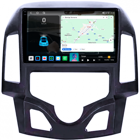 Navigatie dedicata Hyundai i30 2007-2012, 4GB RAM 64GB ROM, Octacore, Android 14, Display QLED 1K 9", Carplay&Android Auto, SIM 4G, Ventilator Activ [1]